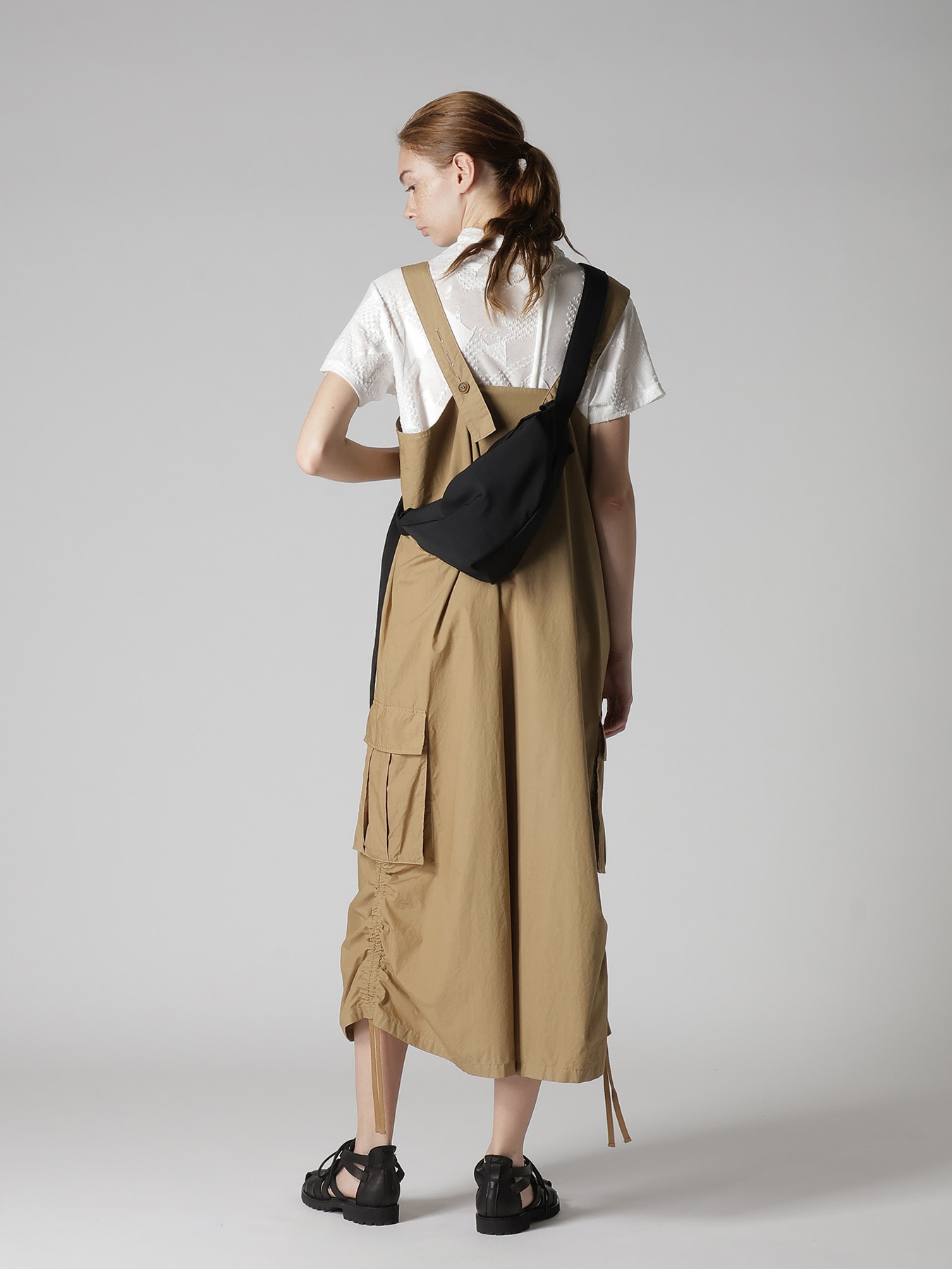 HIGH TWISTED GABARDINE TUCK SHOULDER BAG S