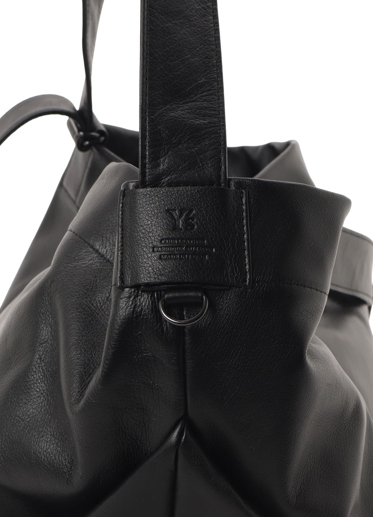 SEMI GLOSS LEATHER BELTED TOTE BAG S