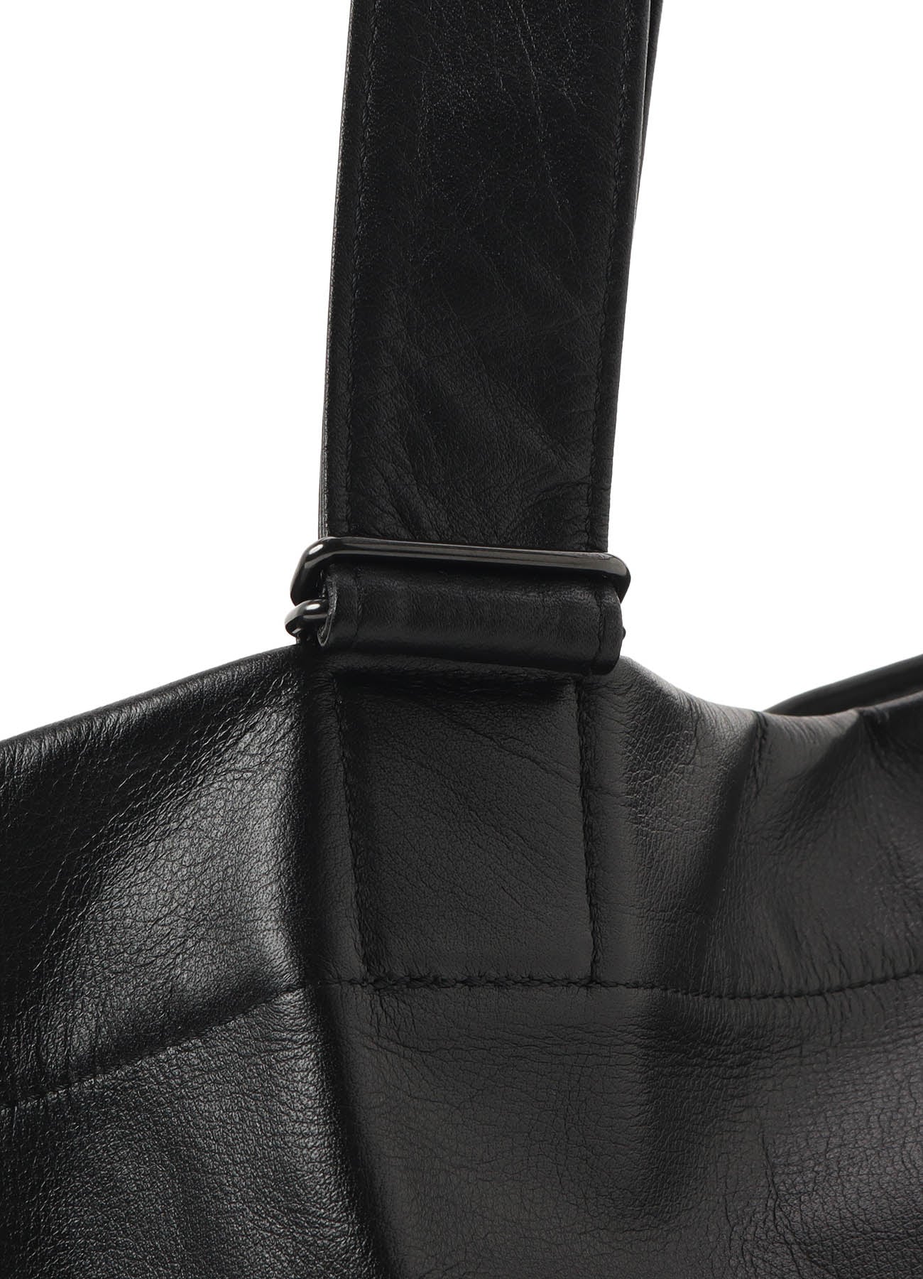 SEMI GLOSS LEATHER BELTED TOTE BAG S