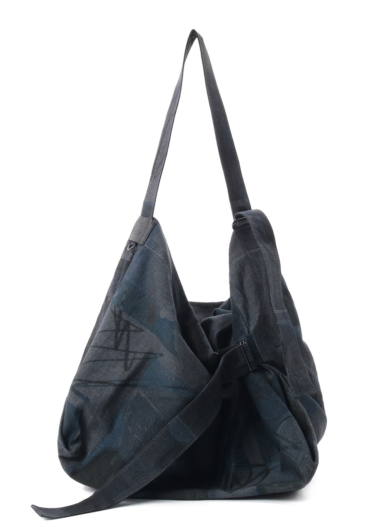 VASE DESIGN COLLAGE PRINT BELTED TOTE BAG L