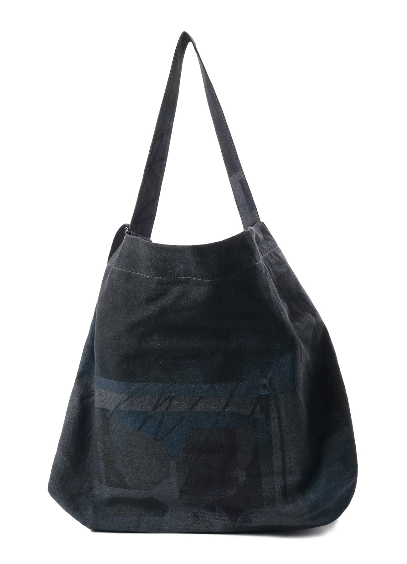 VASE DESIGN COLLAGE PRINT BELTED TOTE BAG L