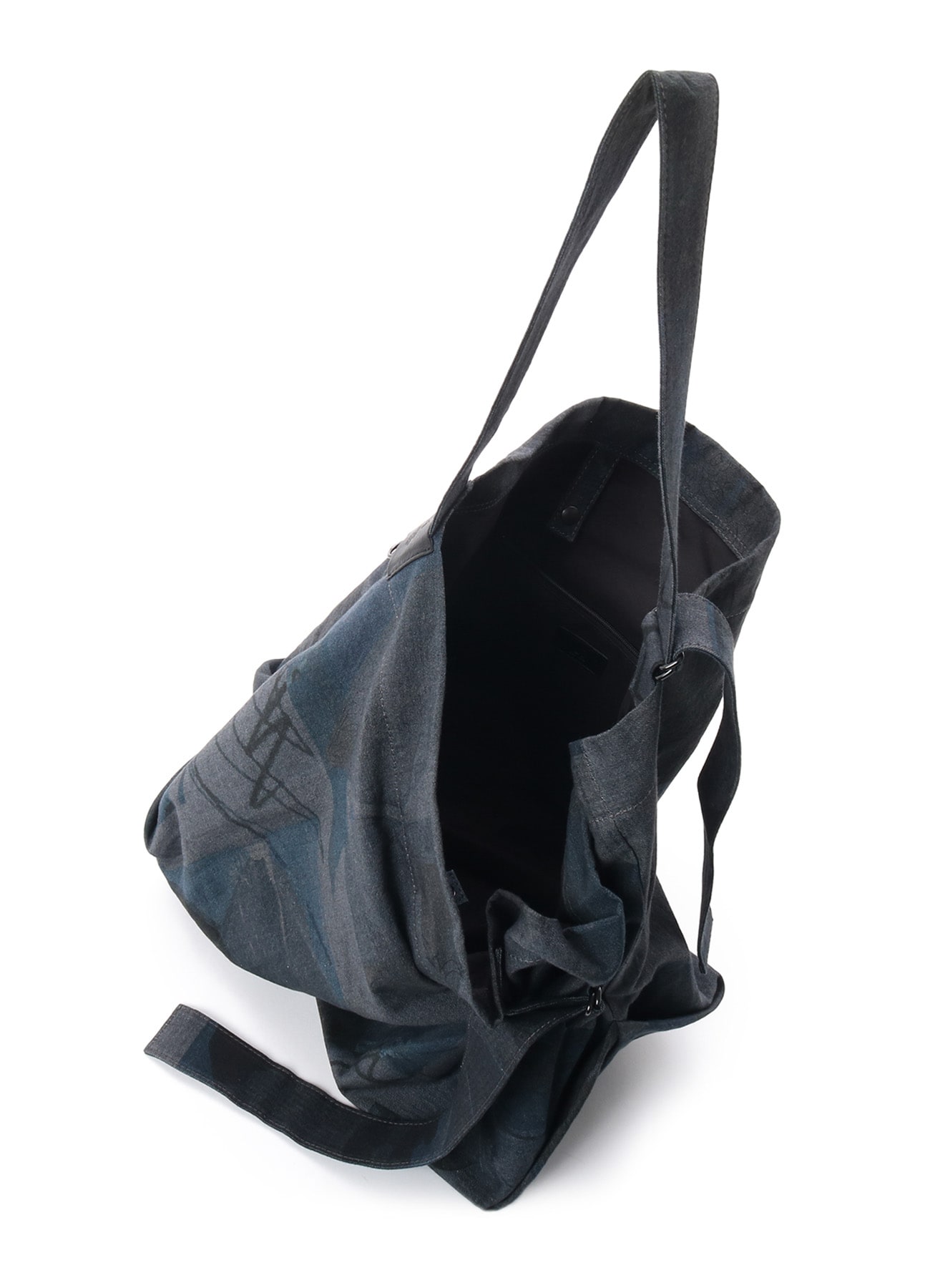 VASE DESIGN COLLAGE PRINT BELTED TOTE BAG L