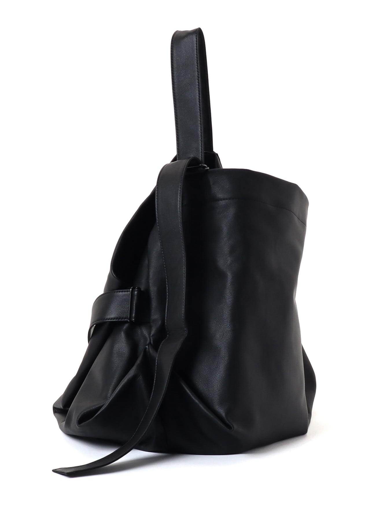 SEMI GLOSS LEATHER BELTED TOTE BAG L