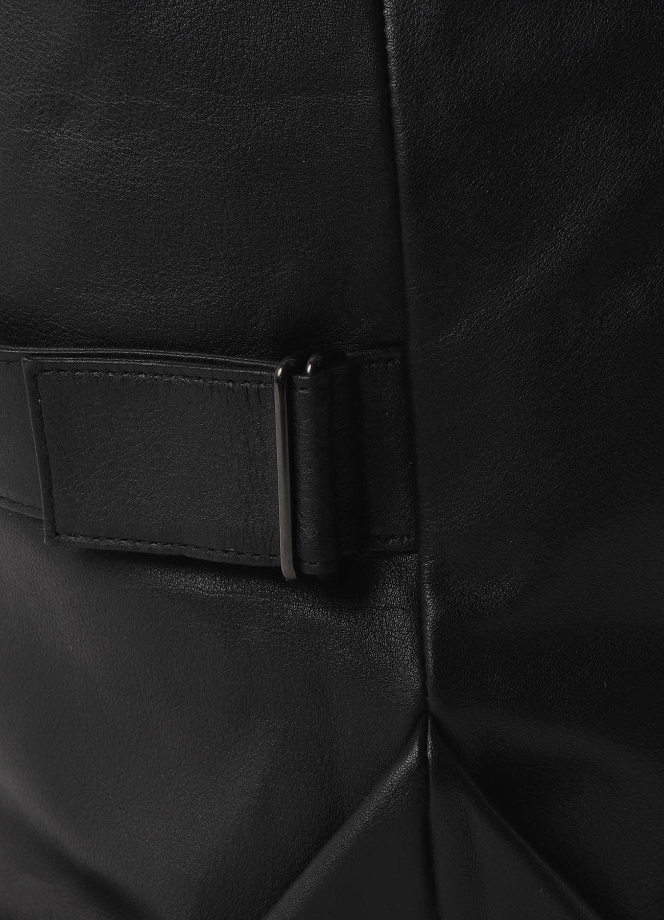 SEMI GLOSS LEATHER BELTED TOTE BAG L