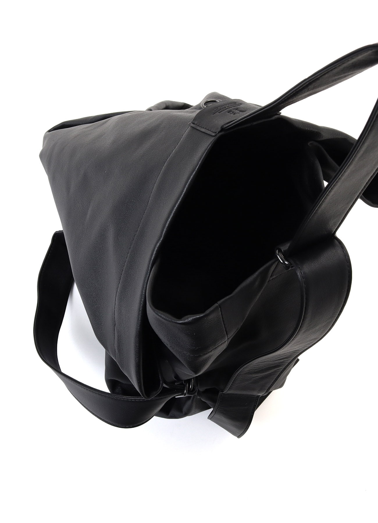 SEMI GLOSS LEATHER BELTED TOTE BAG L