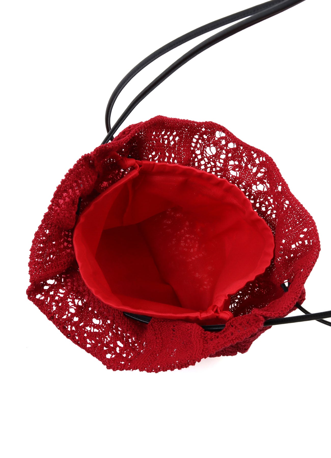 MEXICAN TILE PATTERN KNIT DRAWSTRING BAG