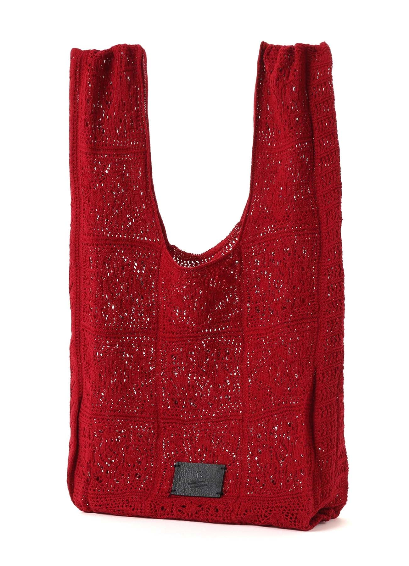 MEXICAN TILE PATTERN KNIT TOTE BAG