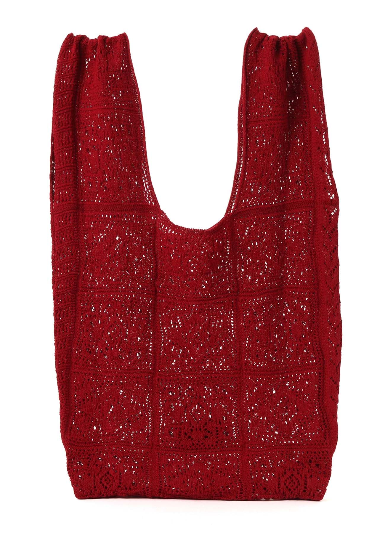 MEXICAN TILE PATTERN KNIT TOTE BAG