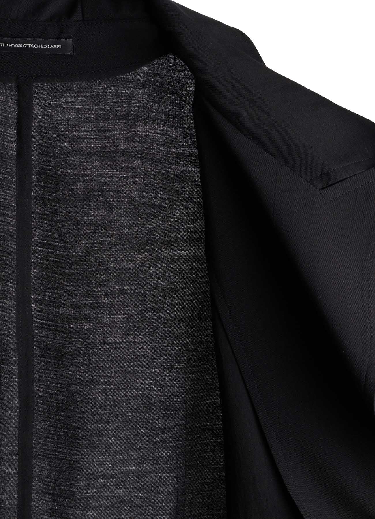 CU/RY HARD TWISTED SERGE OPEN COLLAR TAILORED JACKET
