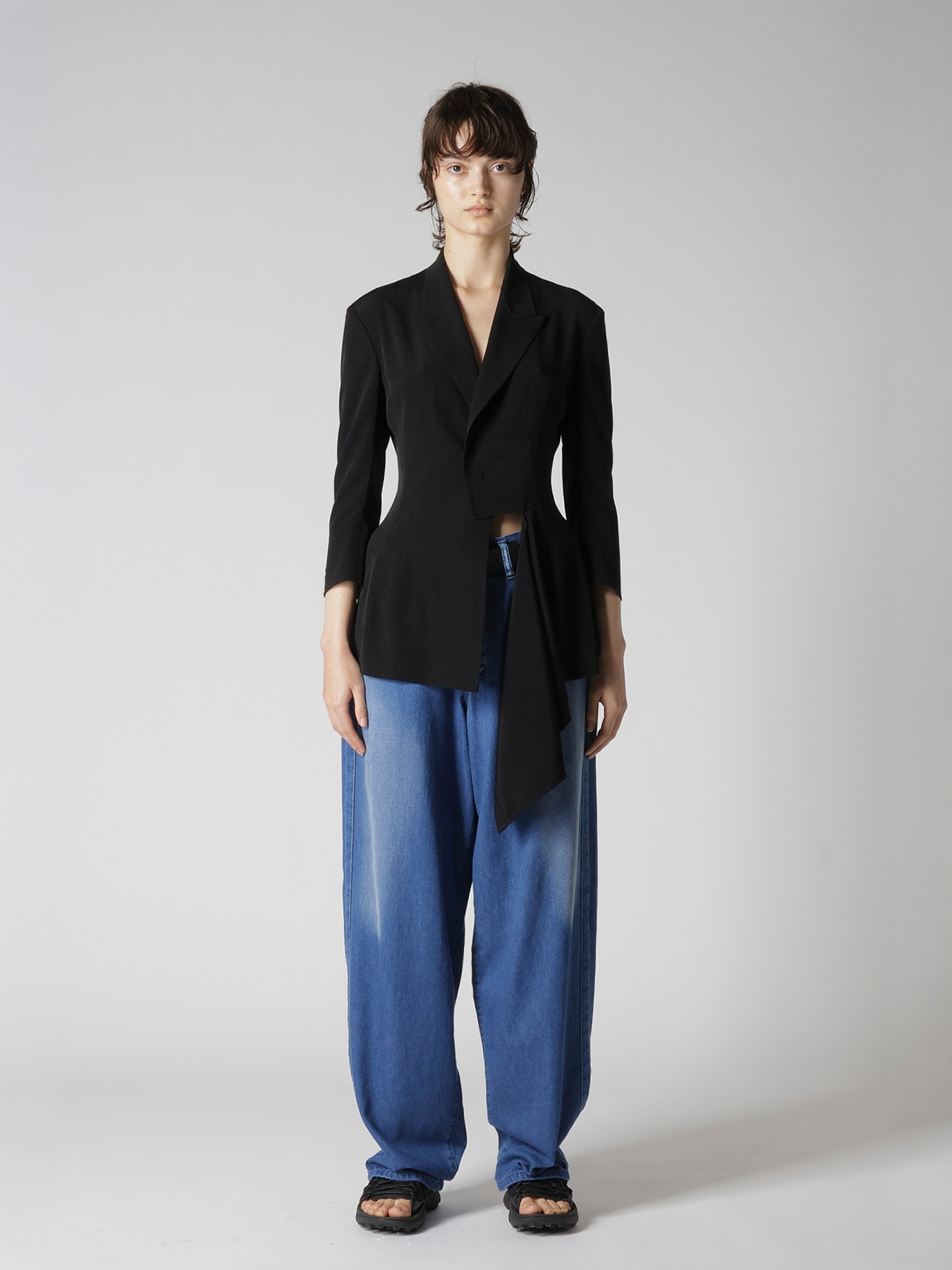 TA/PE CREPE DE CHINE LEFT SIDE CLOTH JACKET