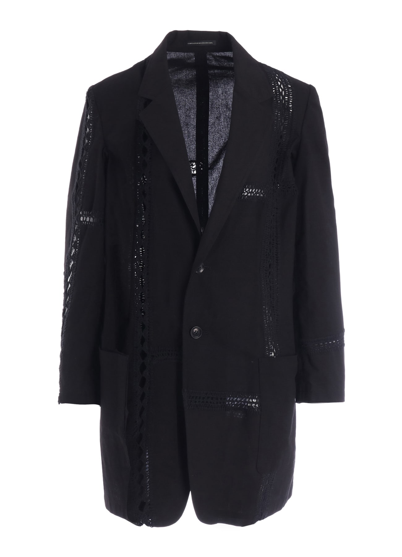 COTTON CROCHET PATCHWORK TAILORED JACKET
