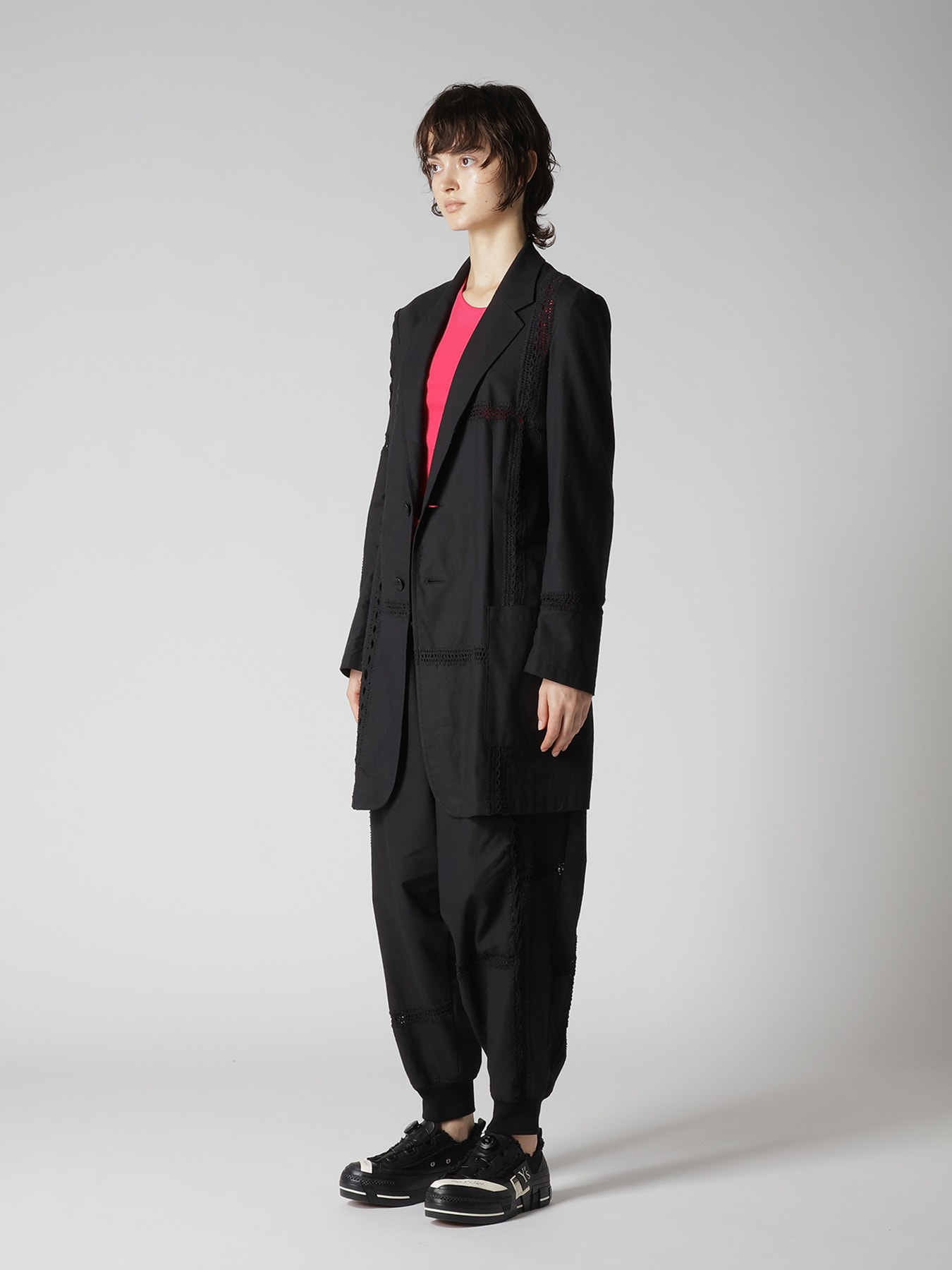 COTTON CROCHET PATCHWORK TAILORED JACKET