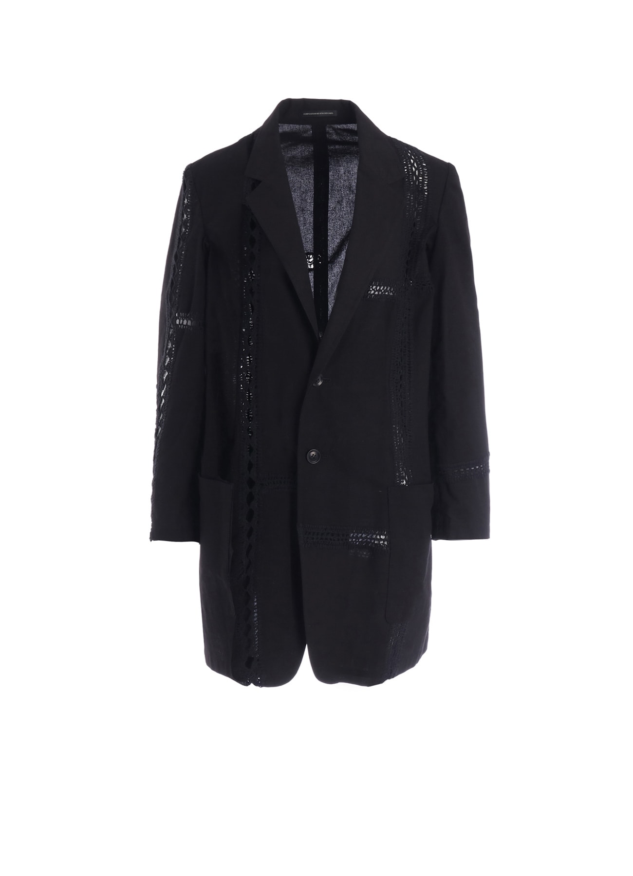 COTTON CROCHET PATCHWORK TAILORED JACKET