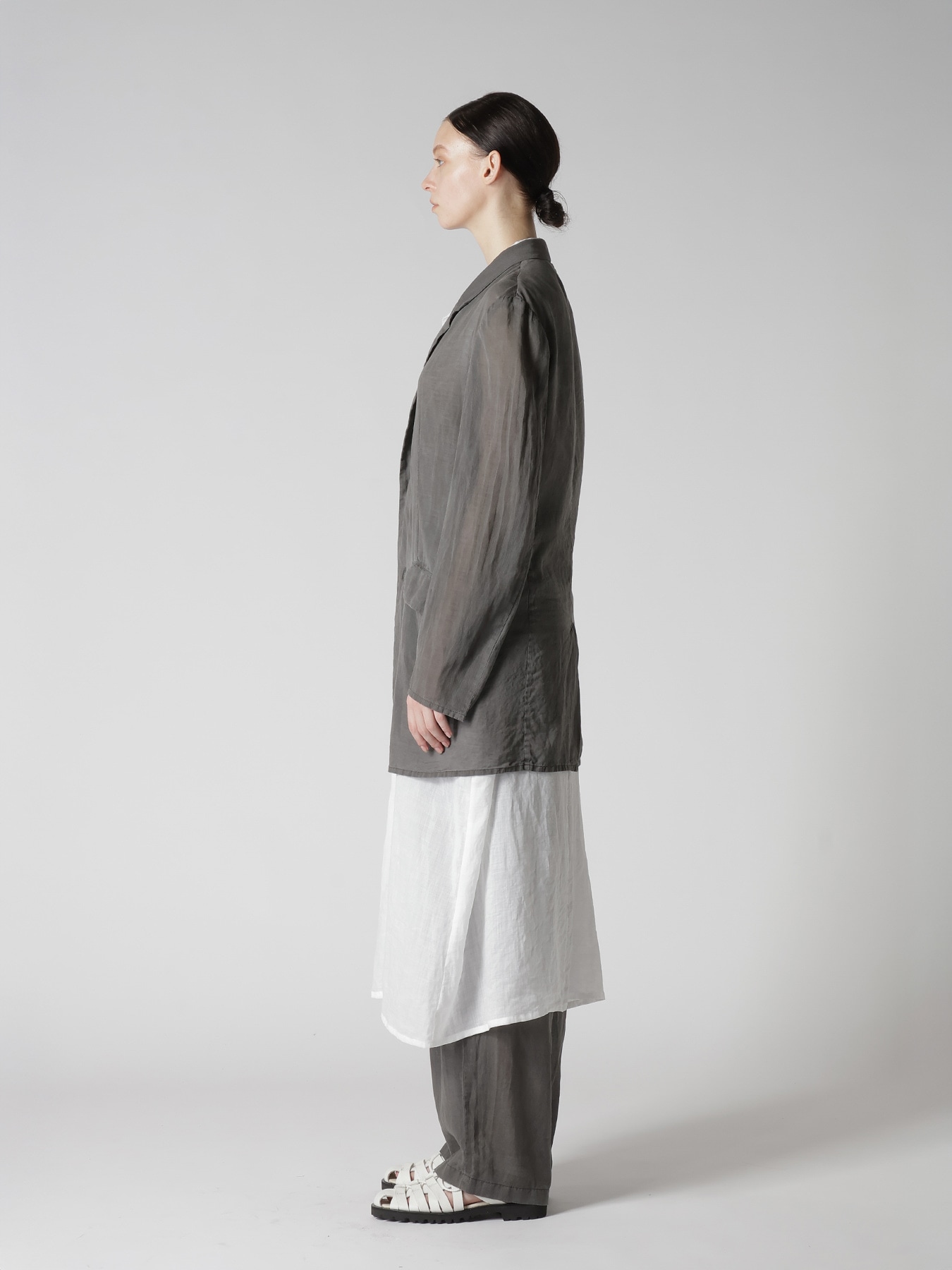 CUPRO/COTTON GARMENT DYED 2 BUTTON TAILORED JACKET