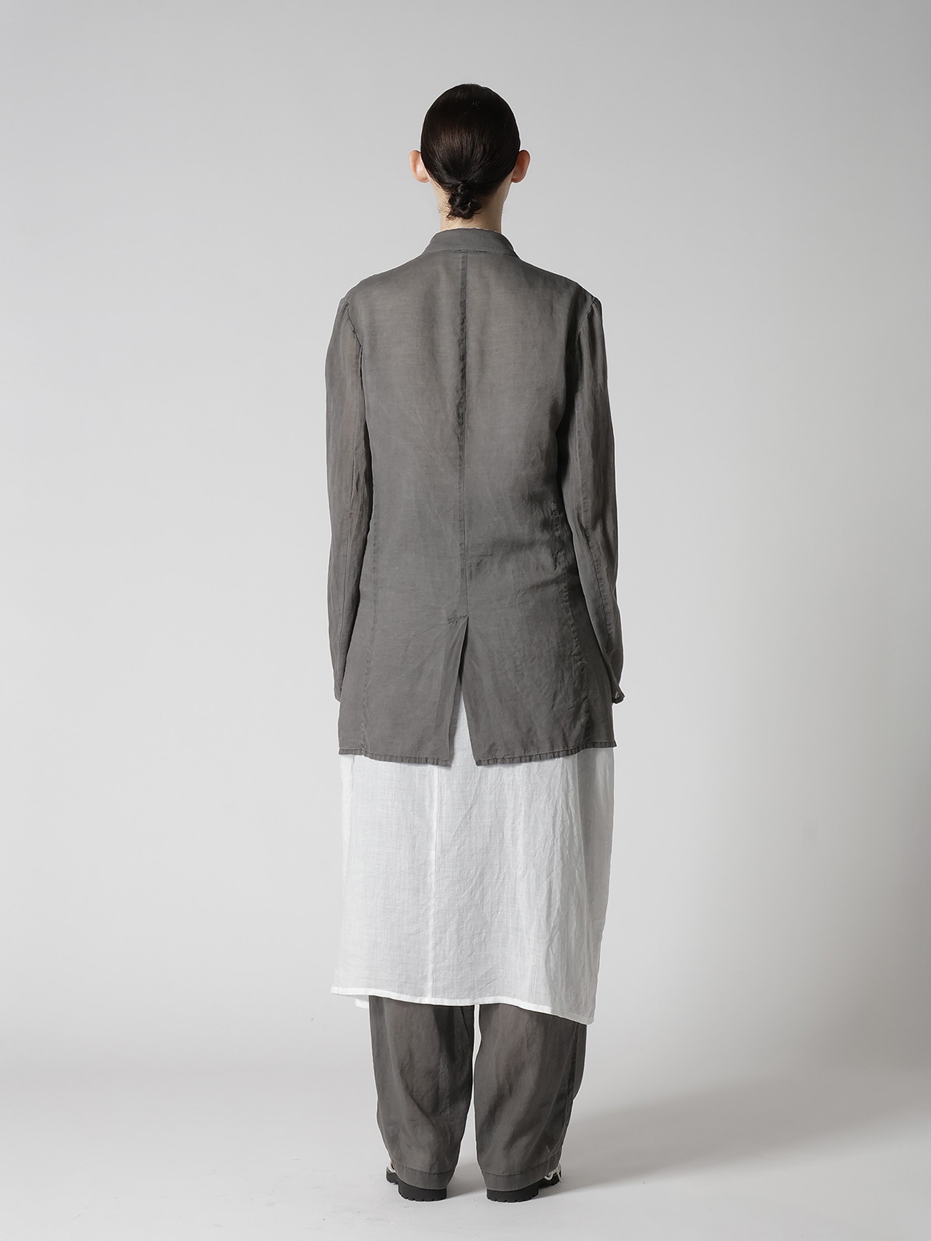 CUPRO/COTTON GARMENT DYED 2 BUTTON TAILORED JACKET