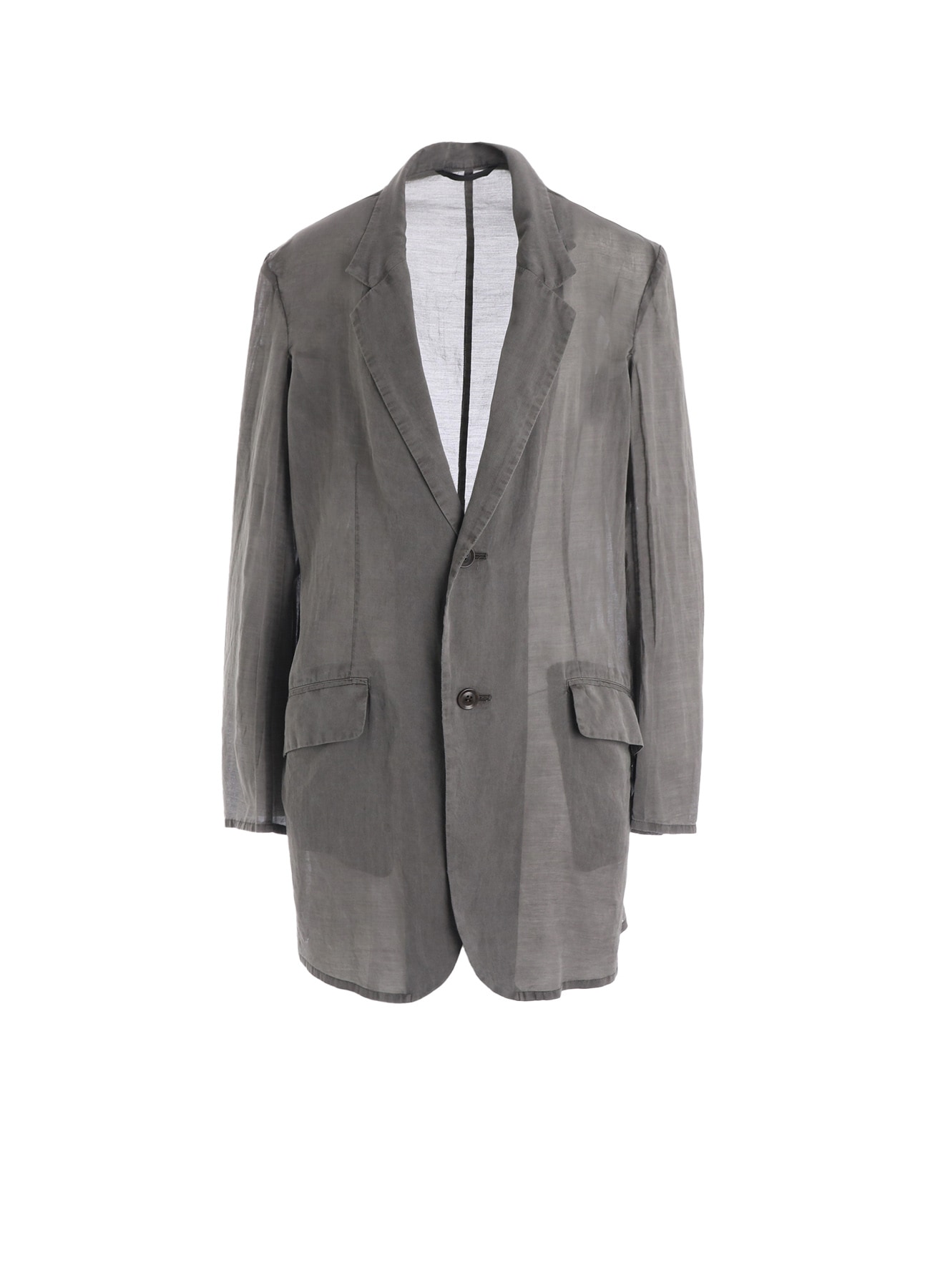 CUPRO/COTTON GARMENT DYED 2 BUTTON TAILORED JACKET