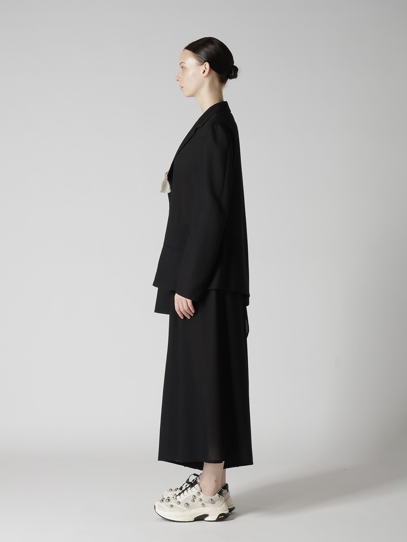 RY/NY GAUZE DOUBLE BUTTON ASYMMETERIC JACKET