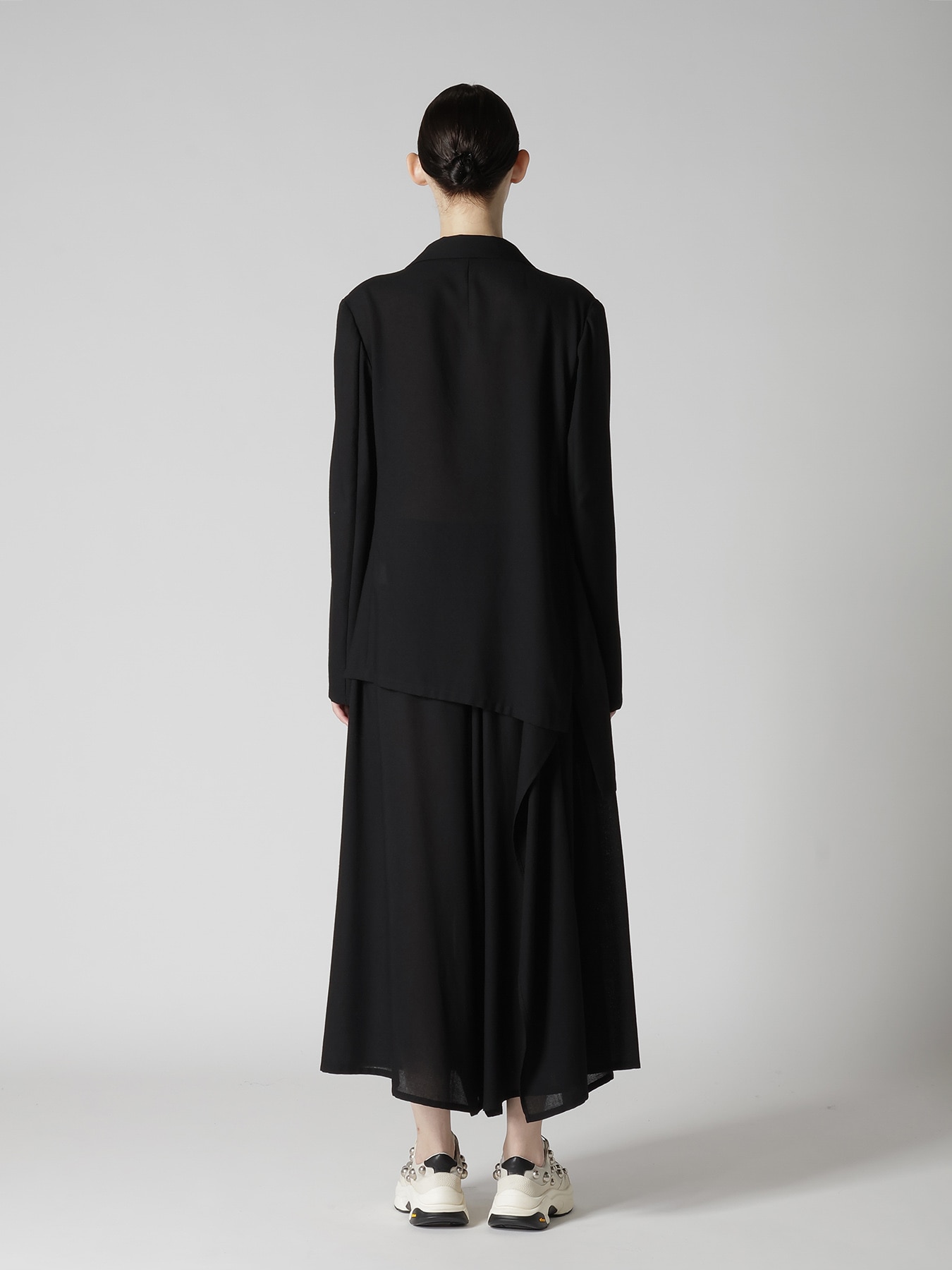 RY/NY GAUZE DOUBLE BUTTON ASYMMETERIC JACKET