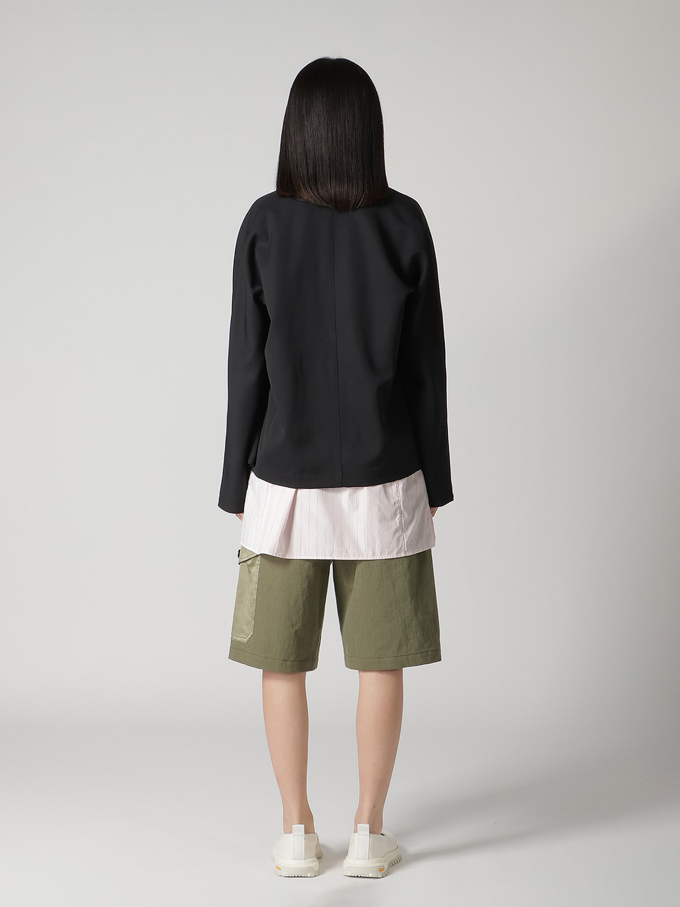 WOOL GABARDINE SET IN SLEEVE JACKET