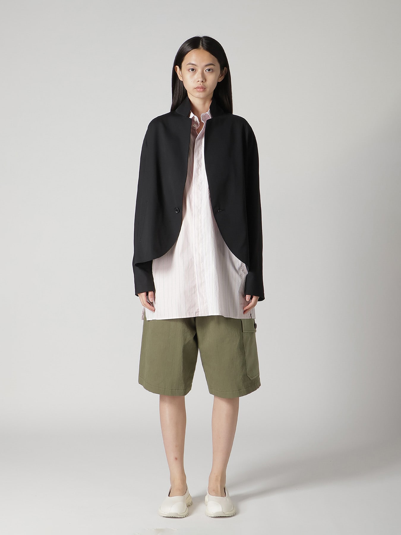 WOOL GABARDINE SET IN SLEEVE JACKET