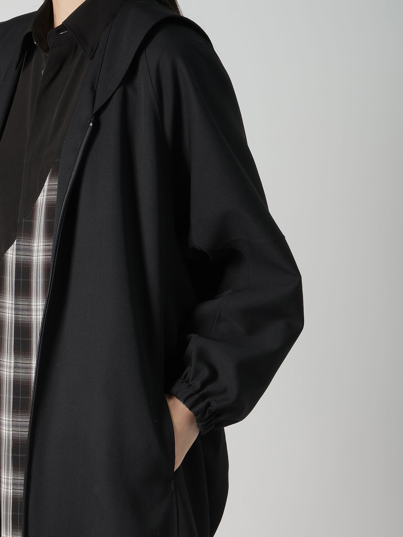 WOOL GABARDINE SAILOR COLLAR JACKET