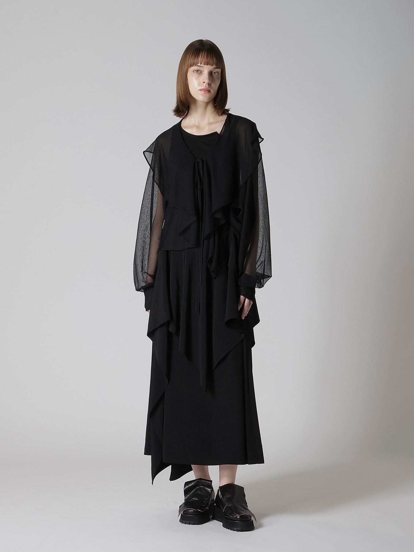 SHEER JERSEY BOLERO W/ STRING