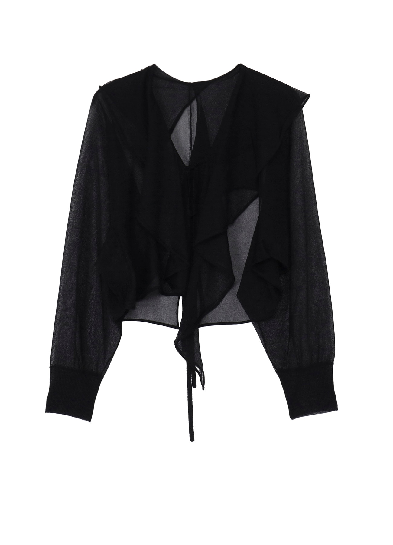 SHEER JERSEY BOLERO W/ STRING