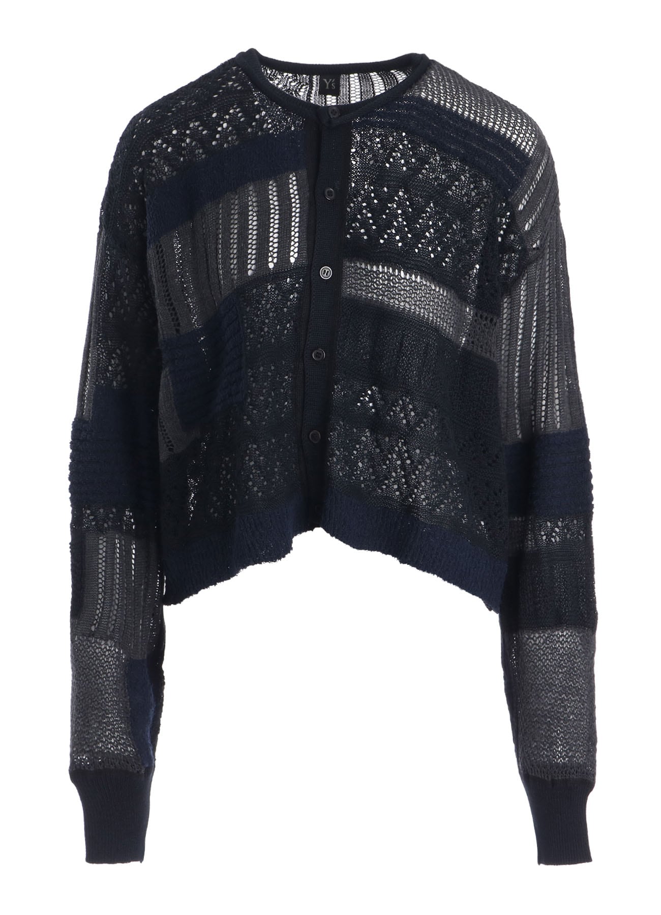 8G PATCHWORK MIX CROPPED CARDIGAN