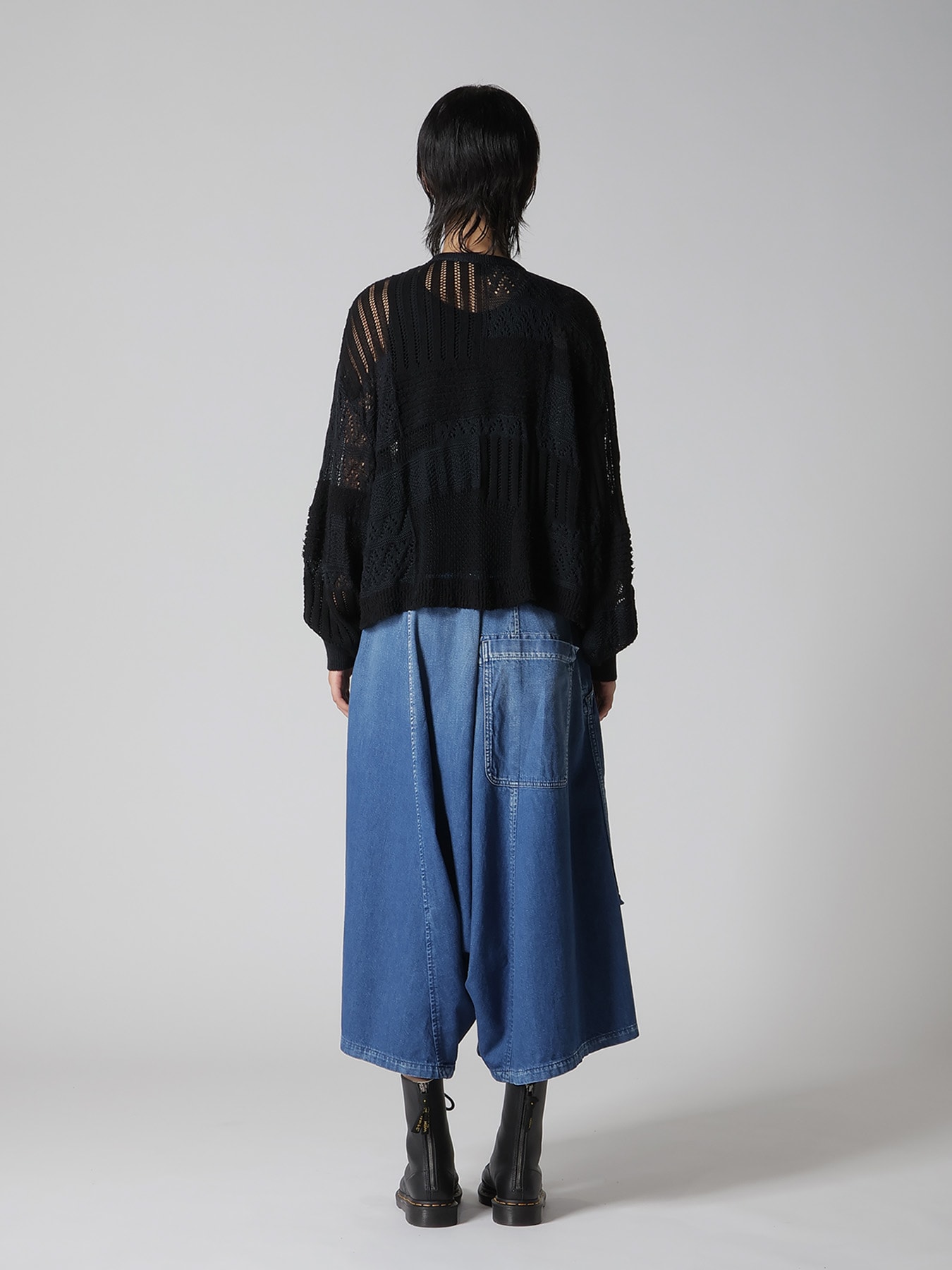 8G PATCHWORK MIX CROPPED CARDIGAN