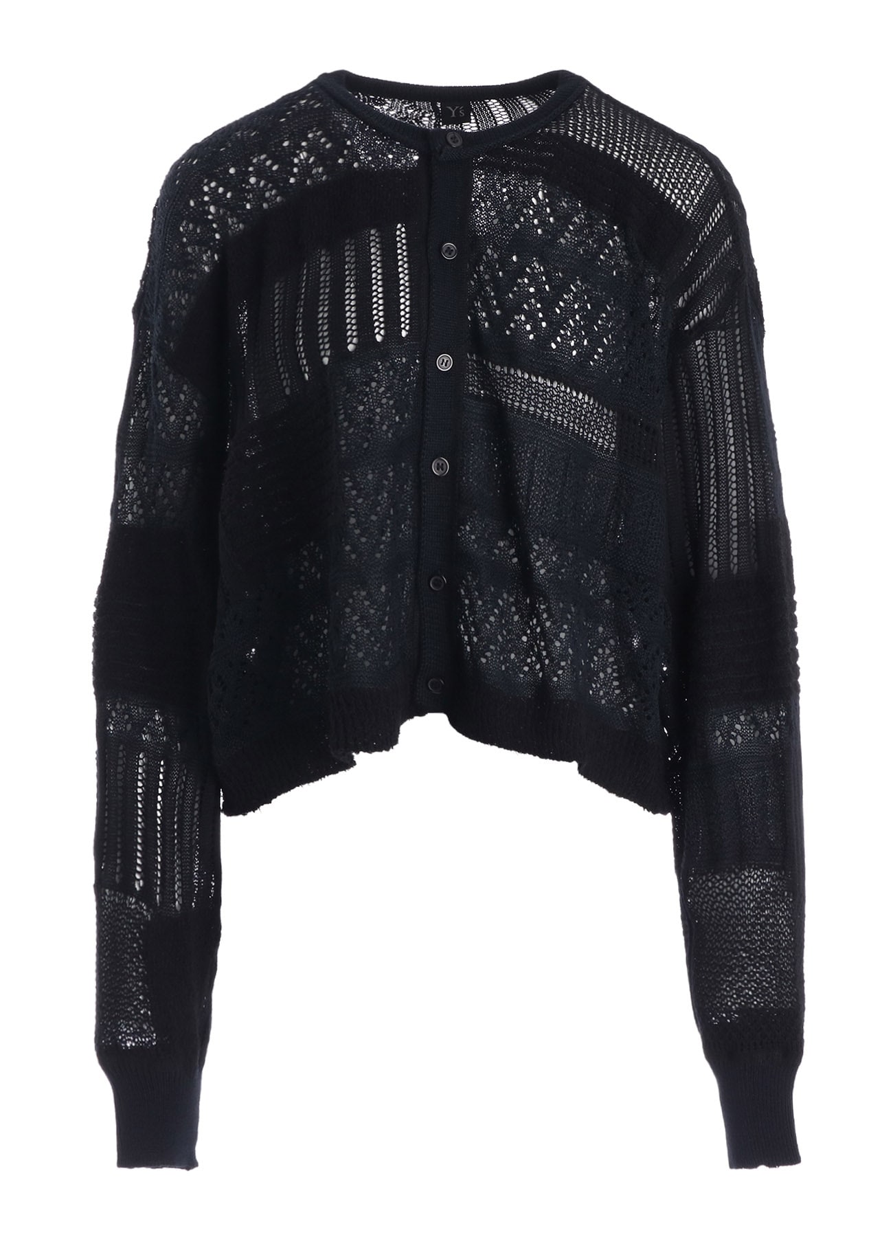 8G PATCHWORK MIX CROPPED CARDIGAN