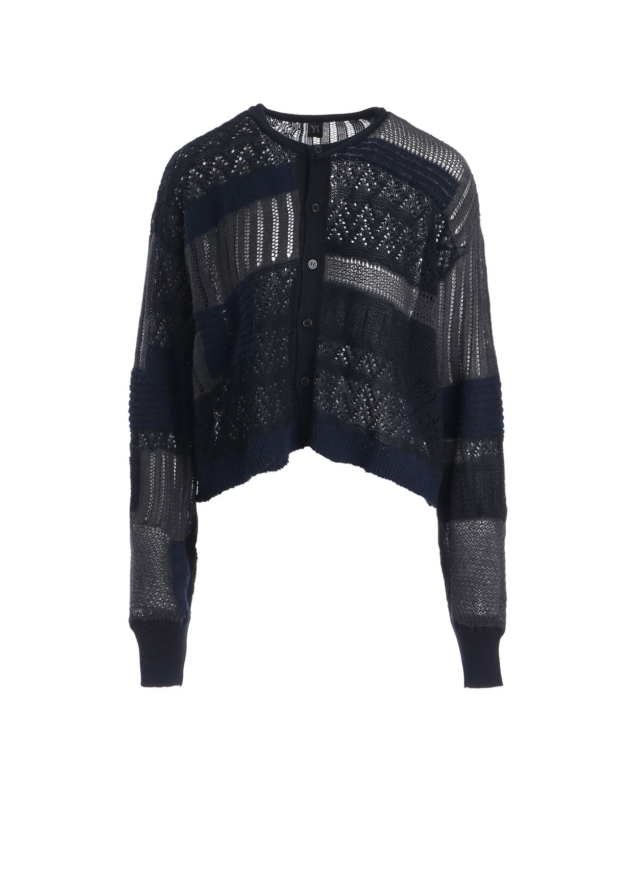 8G PATCHWORK MIX CROPPED CARDIGAN