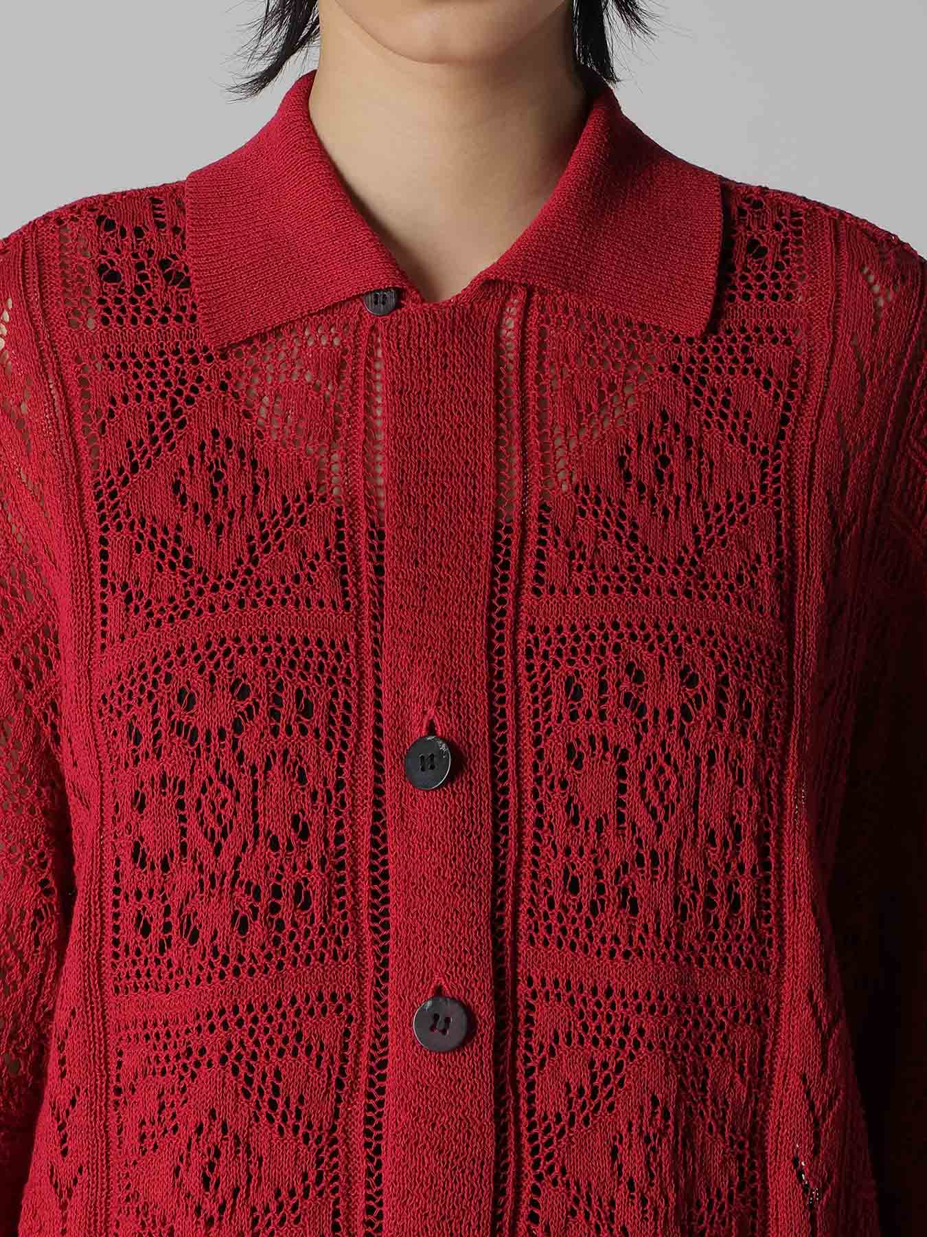 MEXICAN TILE PATTERN KNIT SHIRT