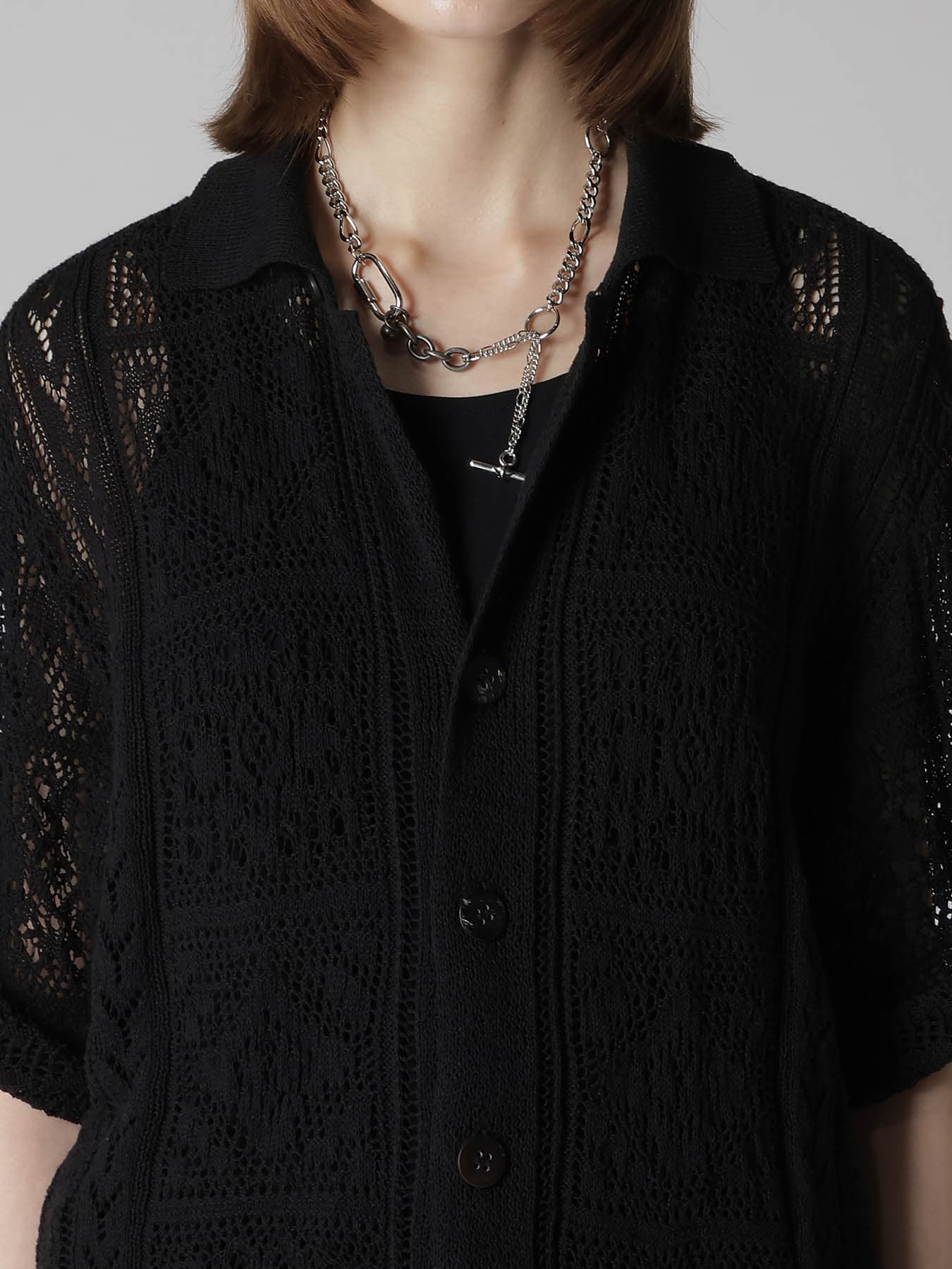 MEXICAN TILE PATTERN KNIT SHIRT