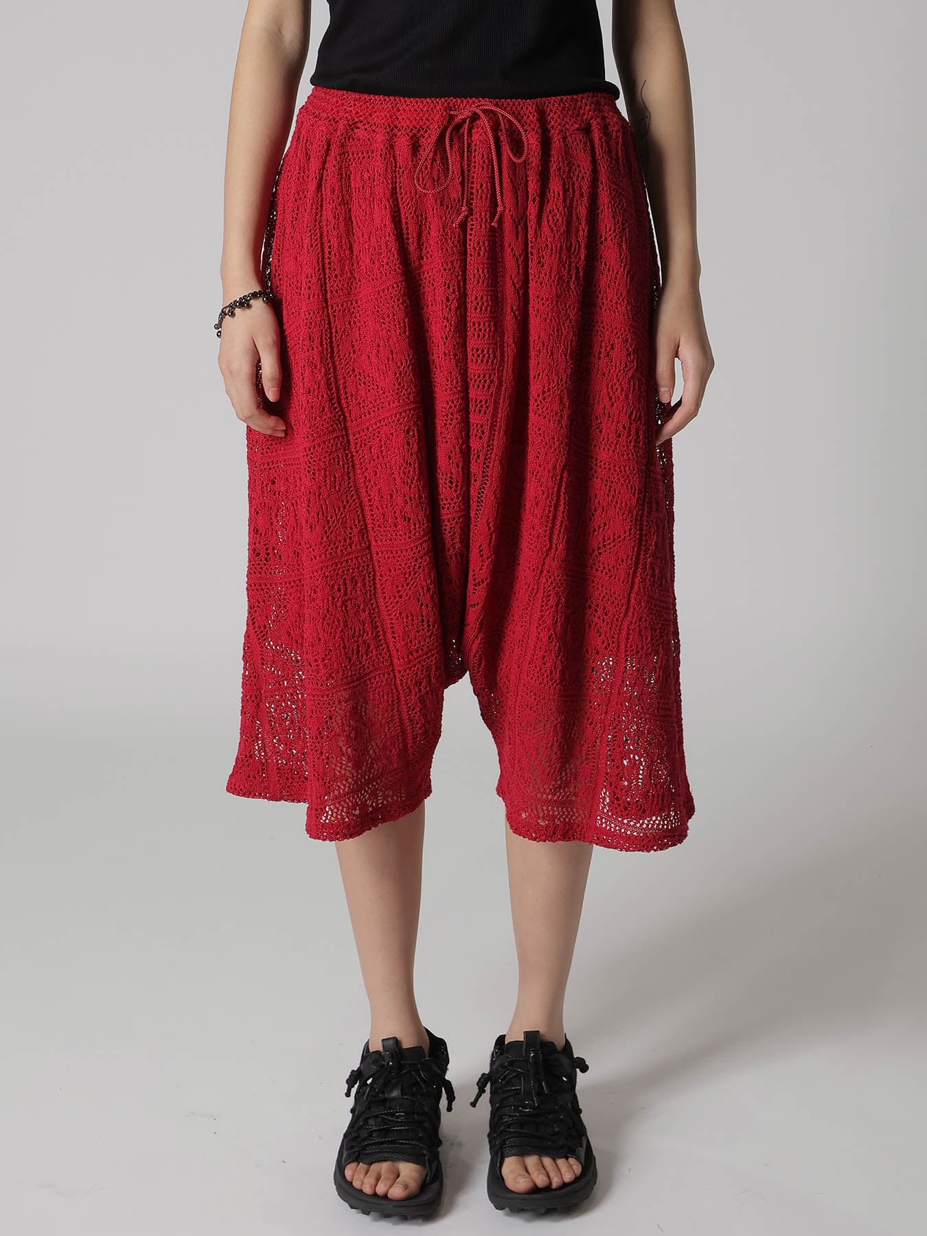 MEXICAN TILE PATTERN KNIT HALF PANTS