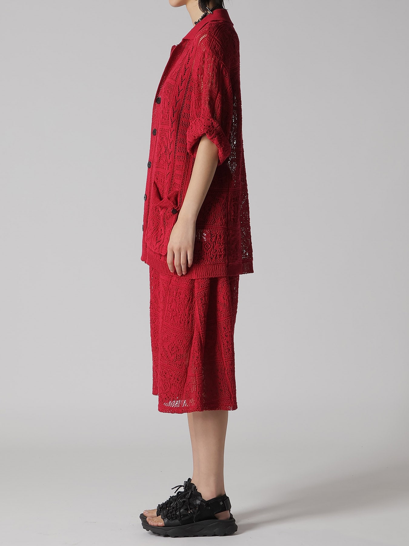 MEXICAN TILE PATTERN KNIT HALF PANTS