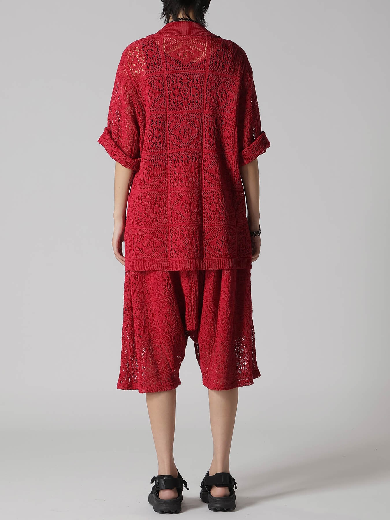 MEXICAN TILE PATTERN KNIT HALF PANTS