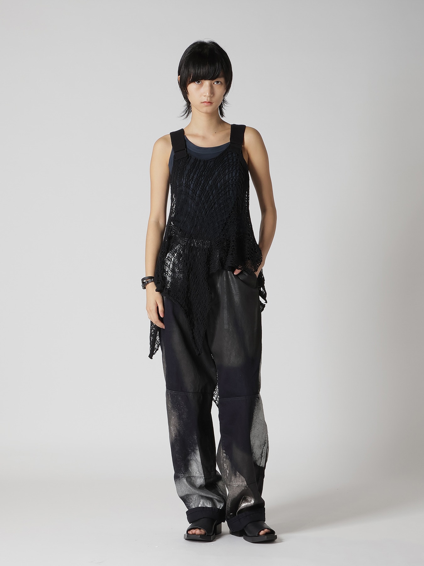 FISHERMAN'S KNIT SQUARE PATTERN PULLOVER