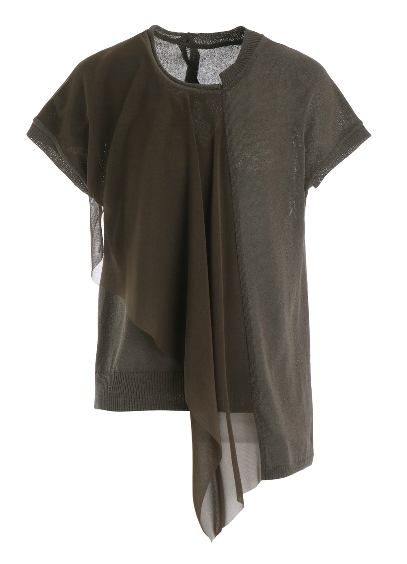 POLYESTER TULLE ASYMMETRIC PULLOVER