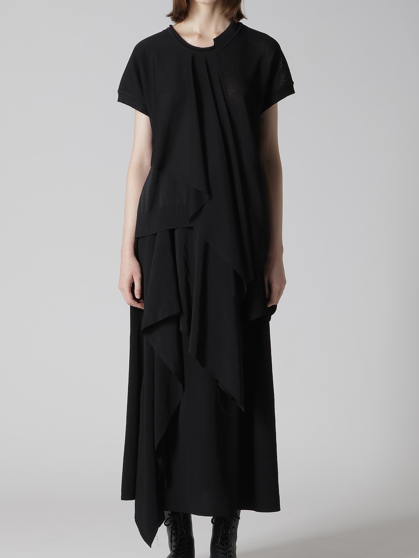 POLYESTER TULLE ASYMMETRIC PULLOVER