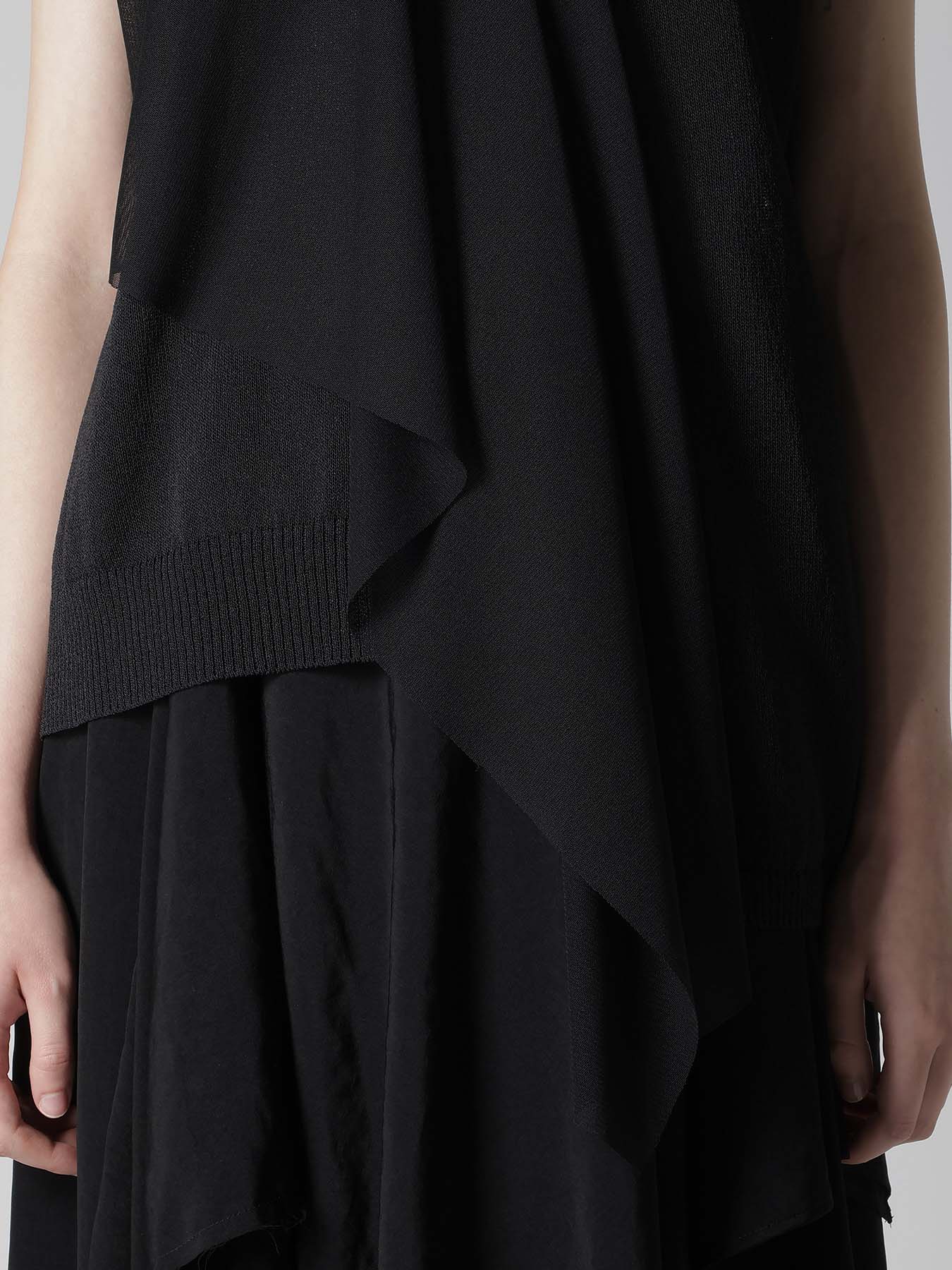 POLYESTER TULLE ASYMMETRIC PULLOVER