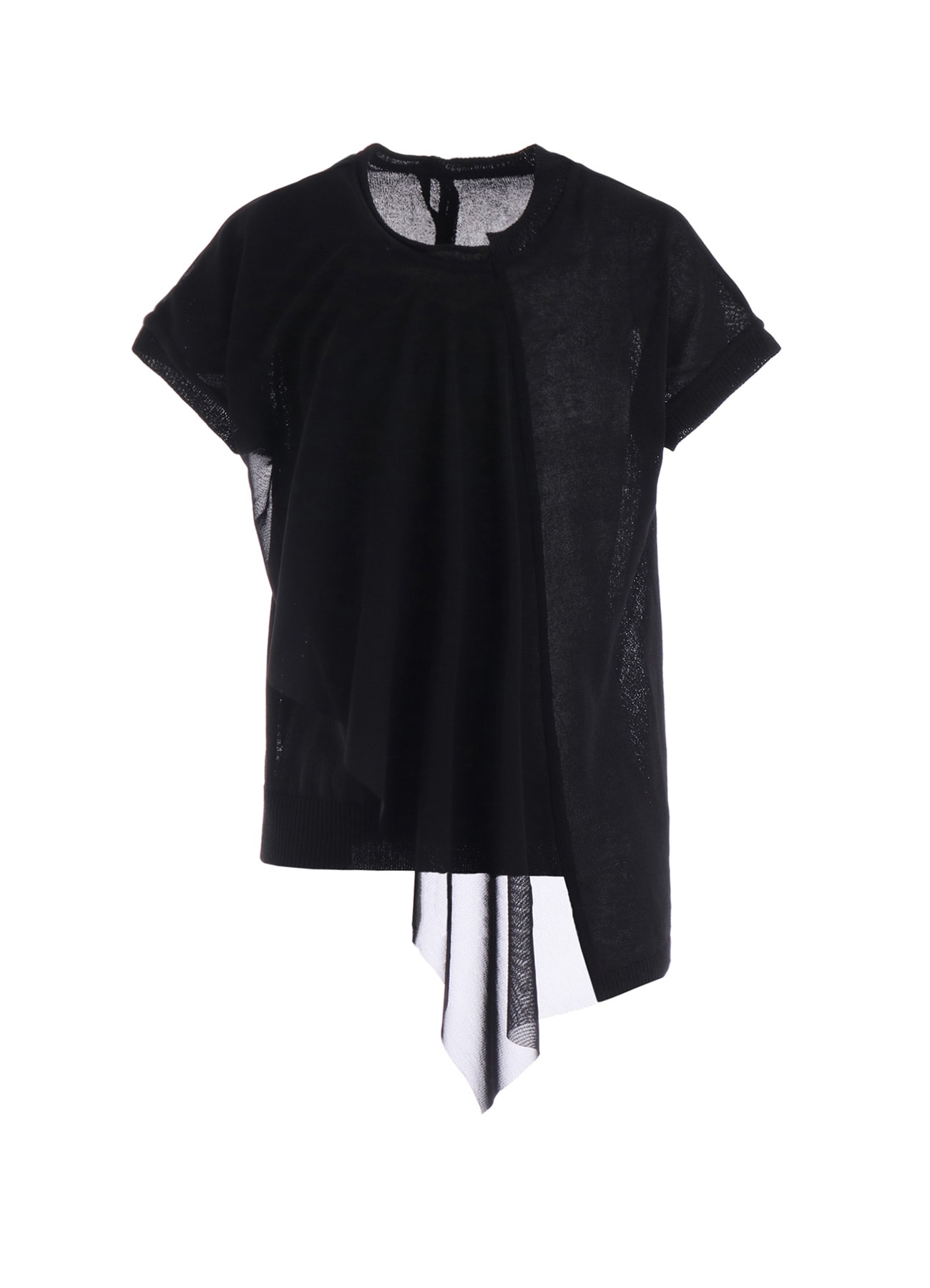 POLYESTER TULLE ASYMMETRIC PULLOVER