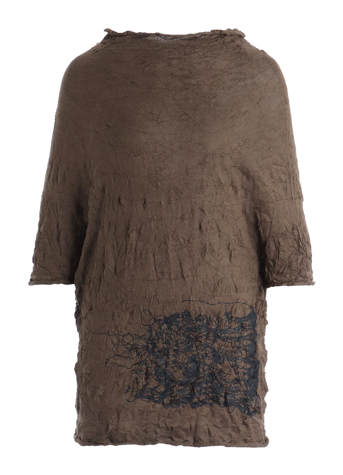 WRINKLED HALF SLEEVE PULLOVER