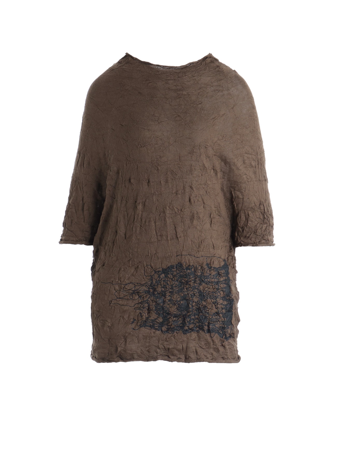 WRINKLED HALF SLEEVE PULLOVER