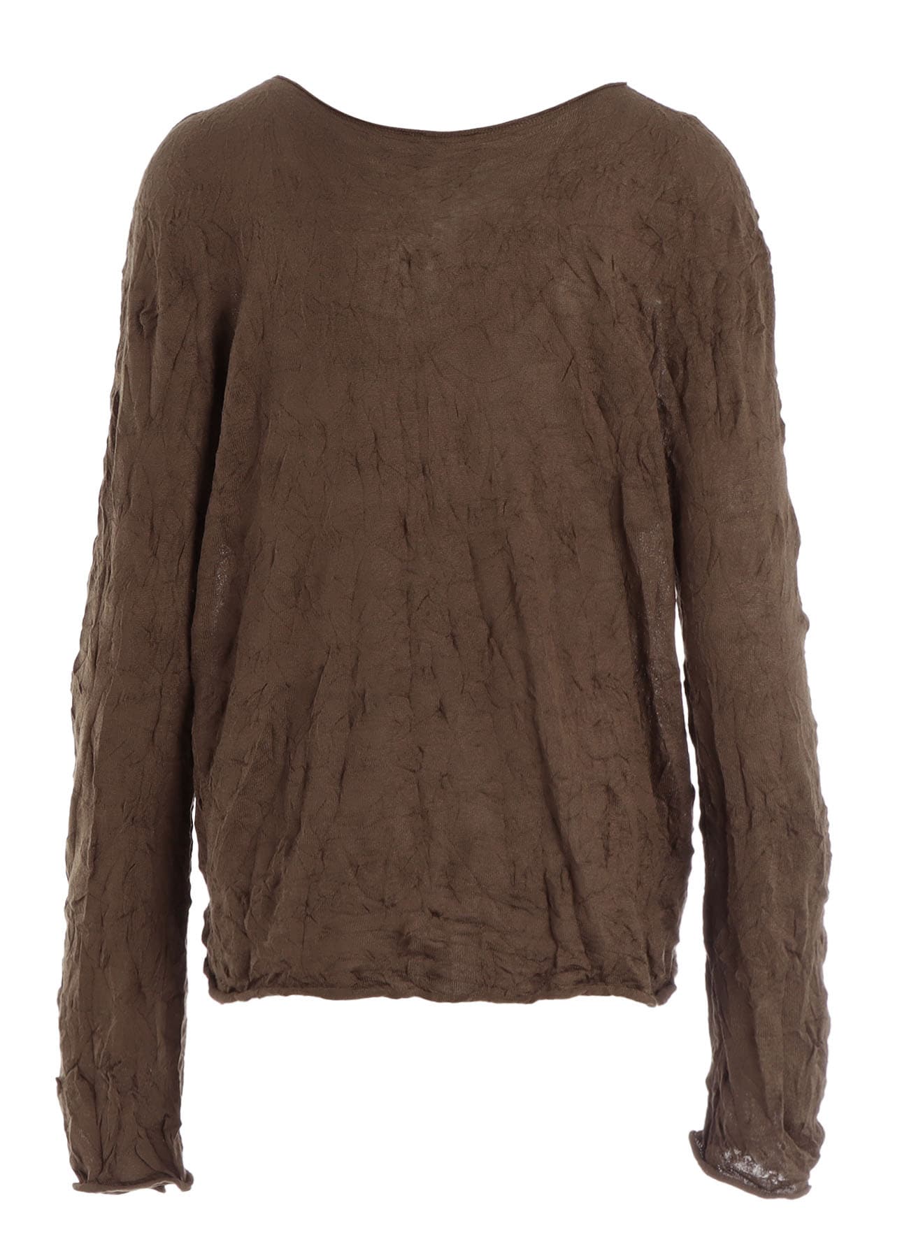 WRINKLED OFF NECK LONG SLEEVE PULLOVER