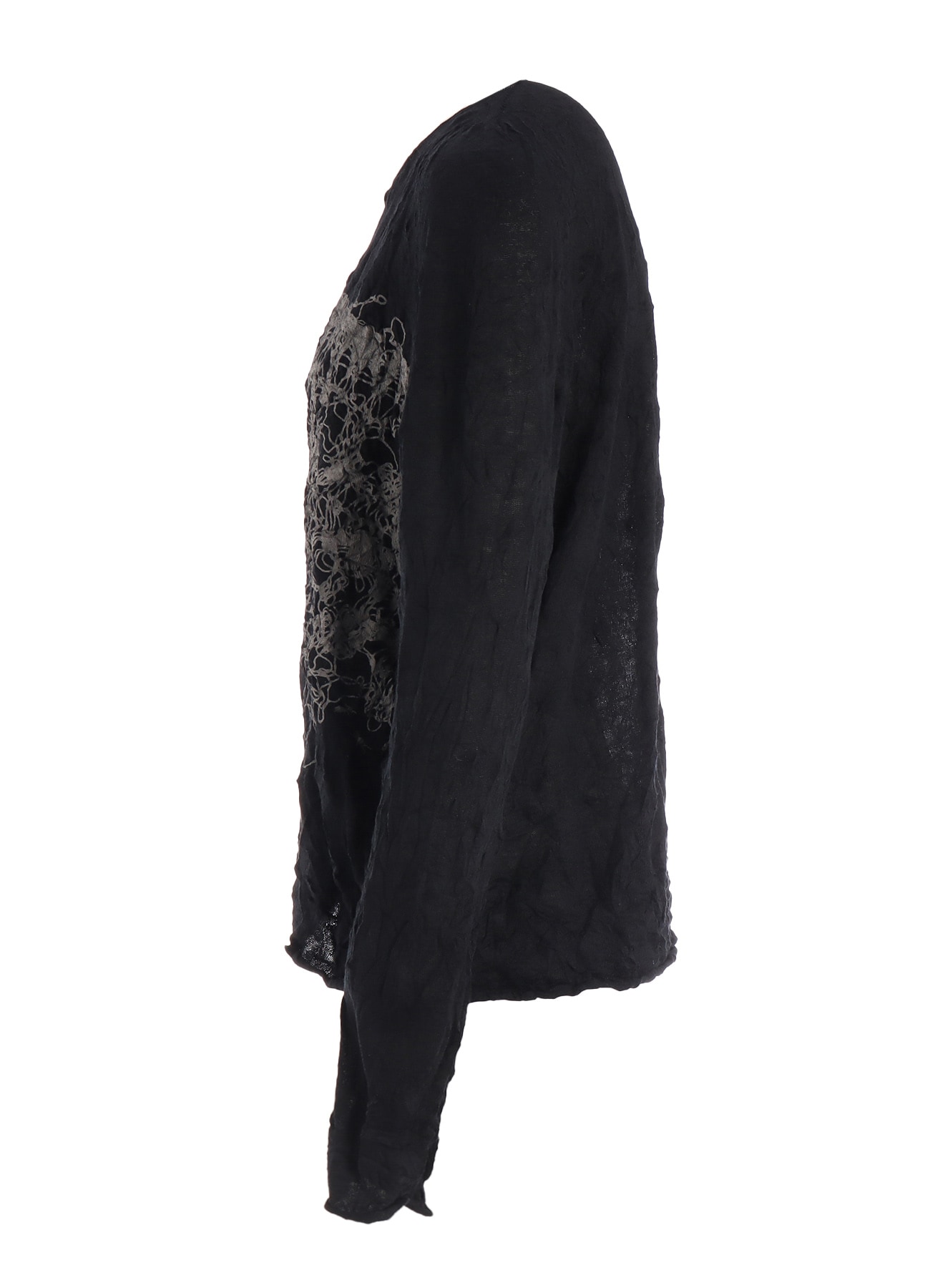 WRINKLED OFF NECK LONG SLEEVE PULLOVER