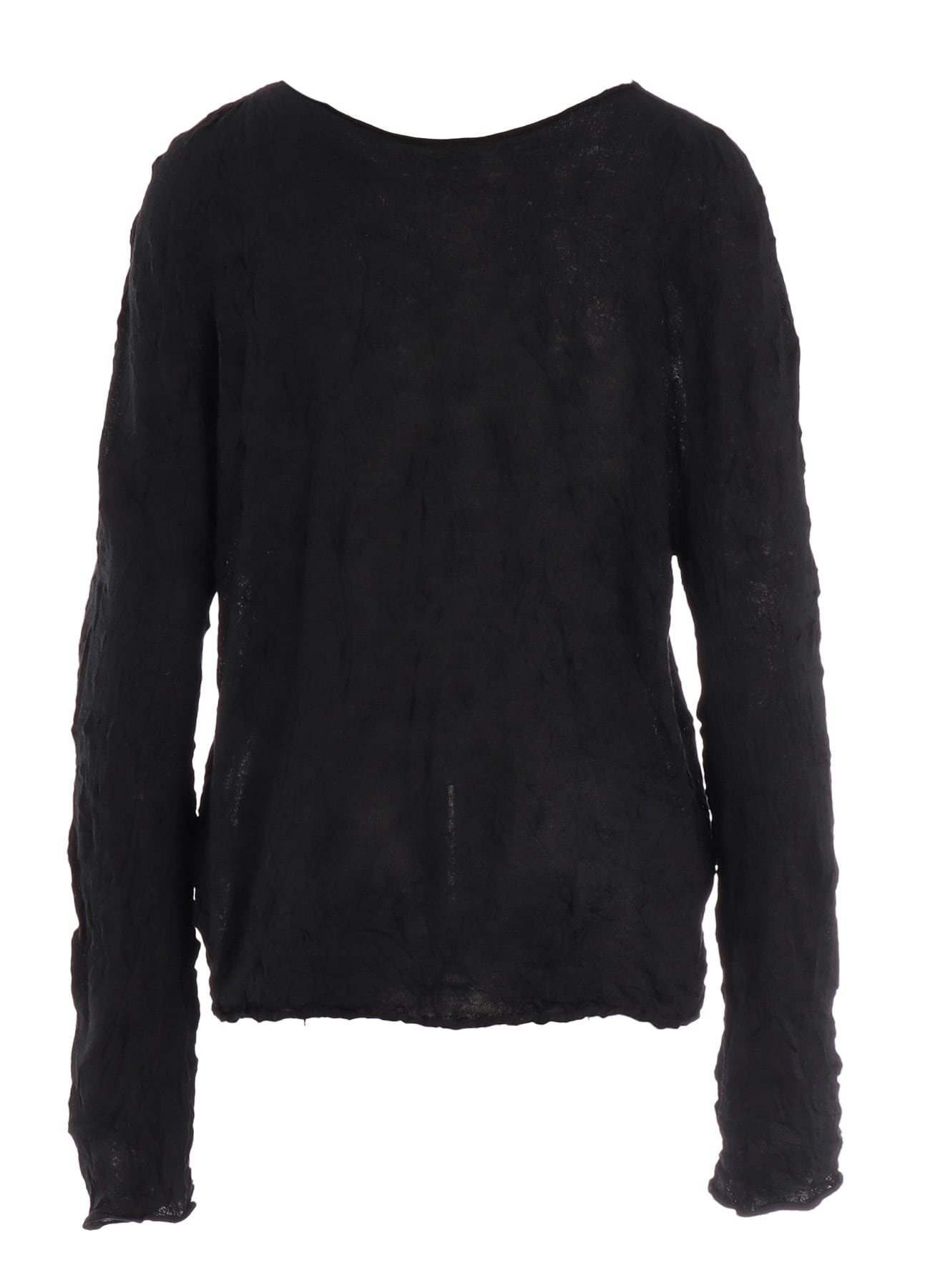 WRINKLED OFF NECK LONG SLEEVE PULLOVER
