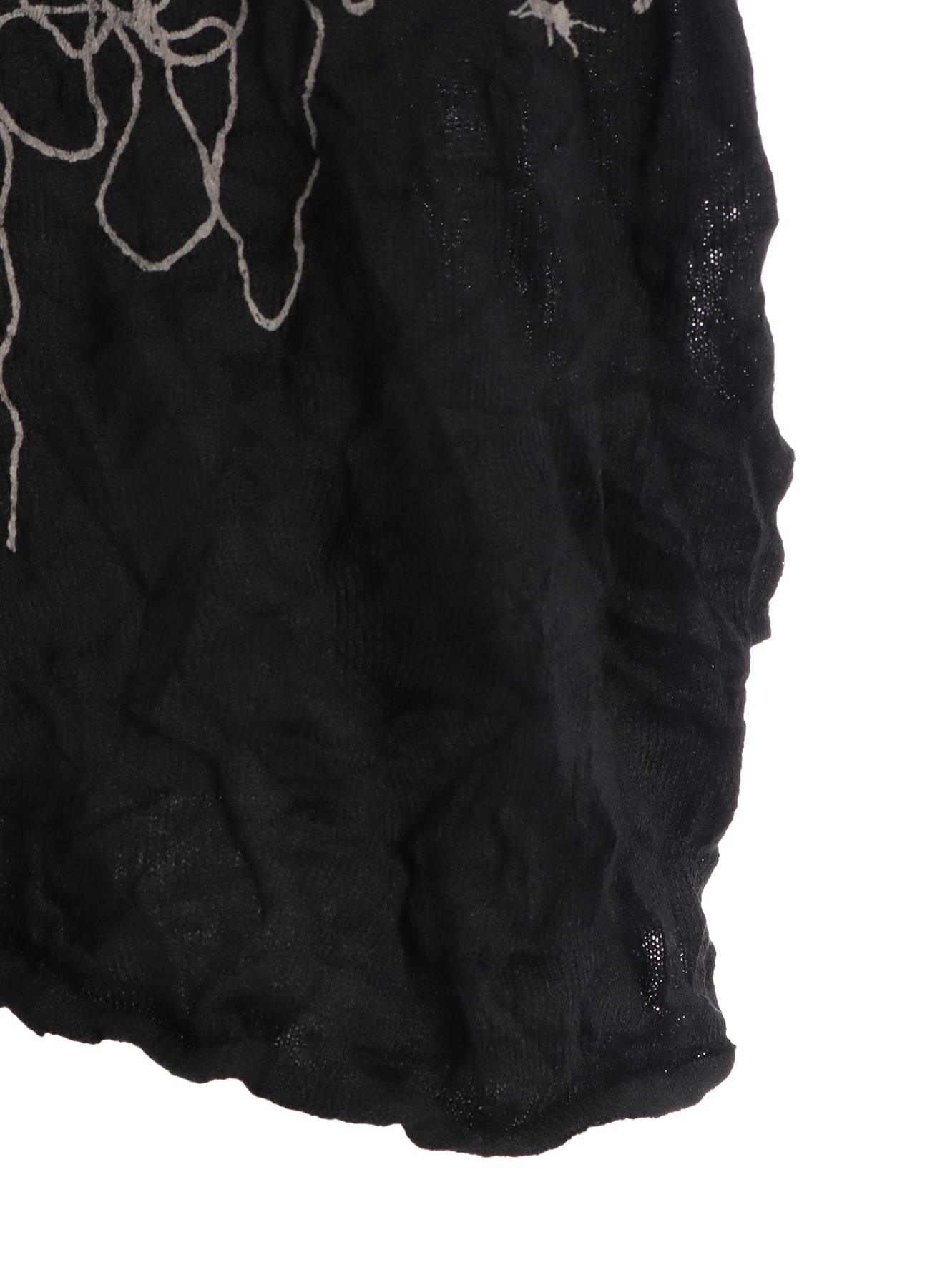 WRINKLED OFF NECK LONG SLEEVE PULLOVER