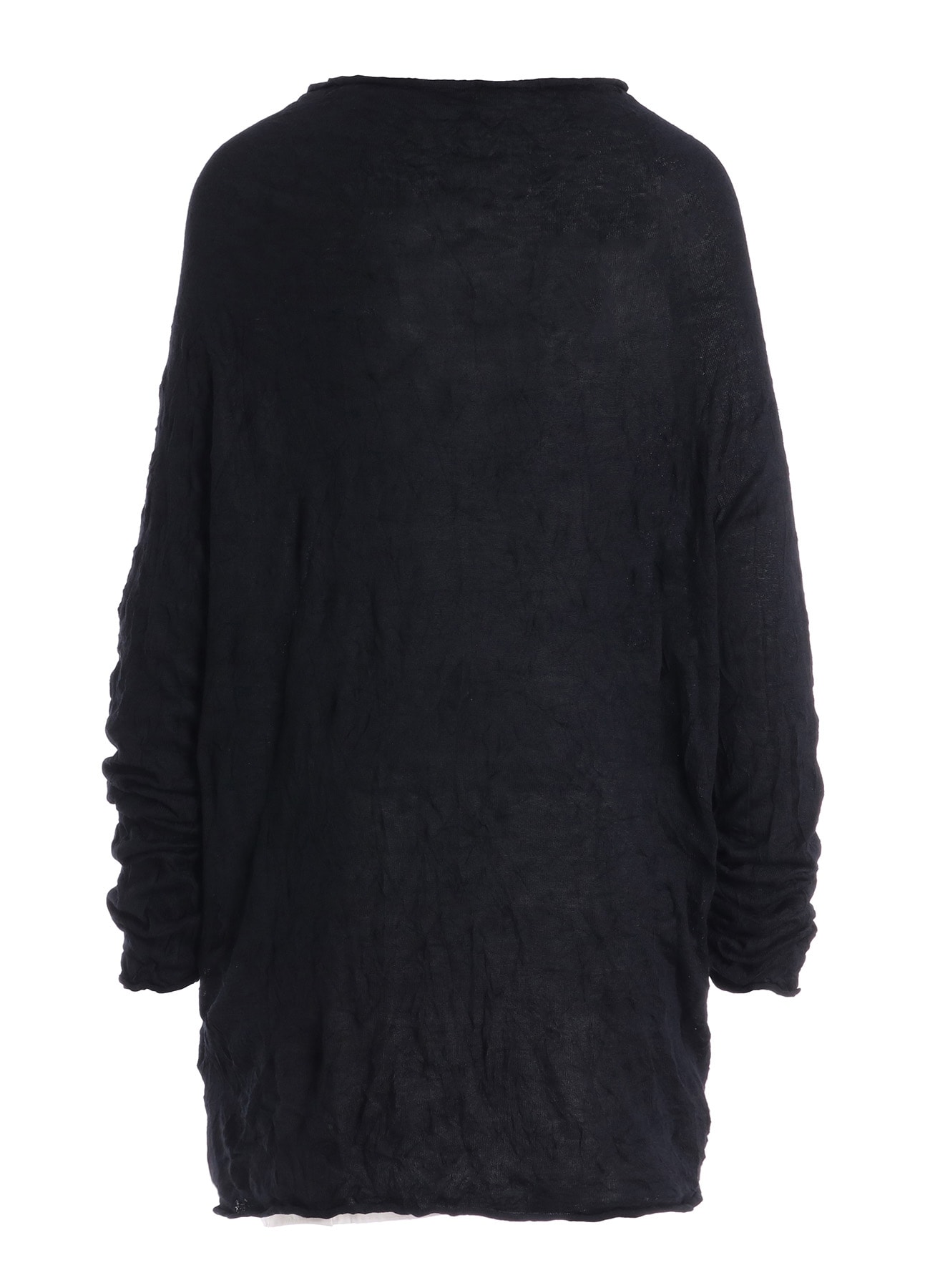 WRINKLED OFF NECK LONG SLEEVE CARDIGAN