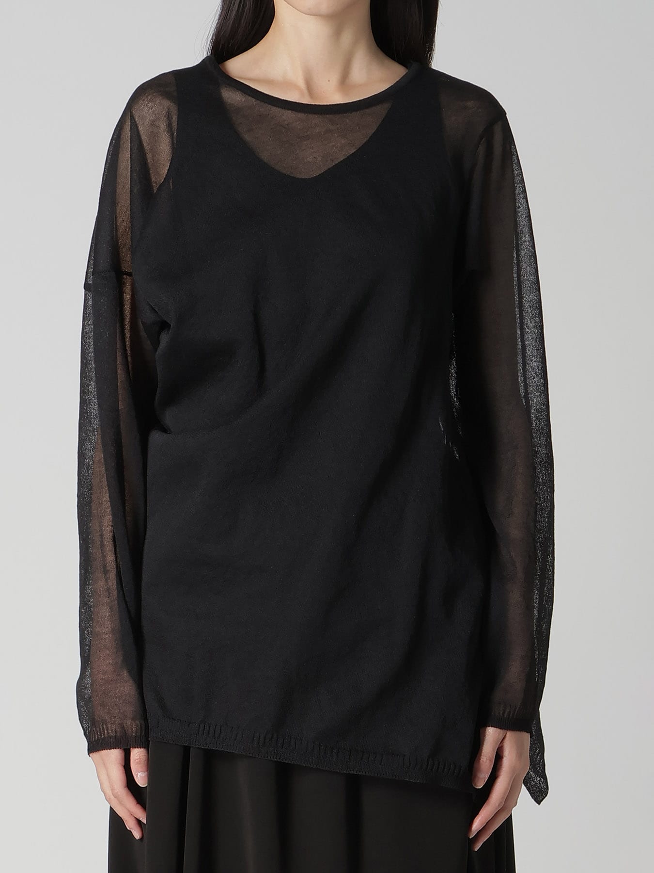 ALLONGE SHEER LONG DRAPE KNIT