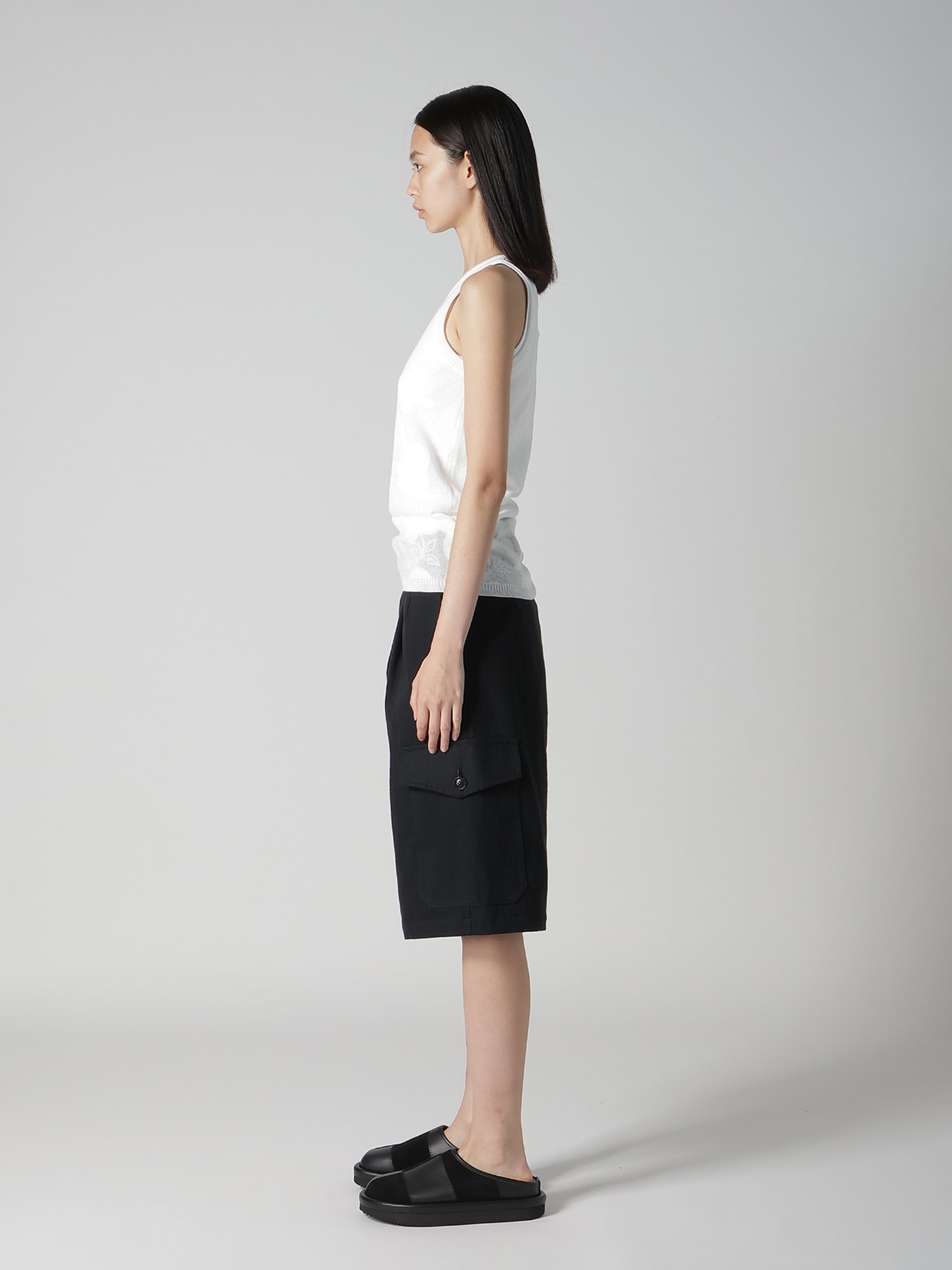 COTTON/NYLON COMPACT TWIST TANK TOP